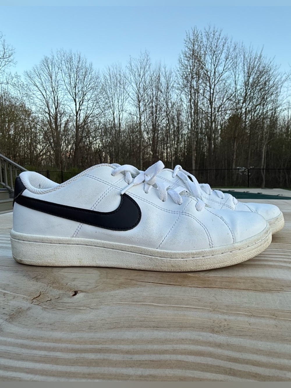 Nike Court Vision Low White Black Sneakers Men’s 9 Classic Casual Shoes